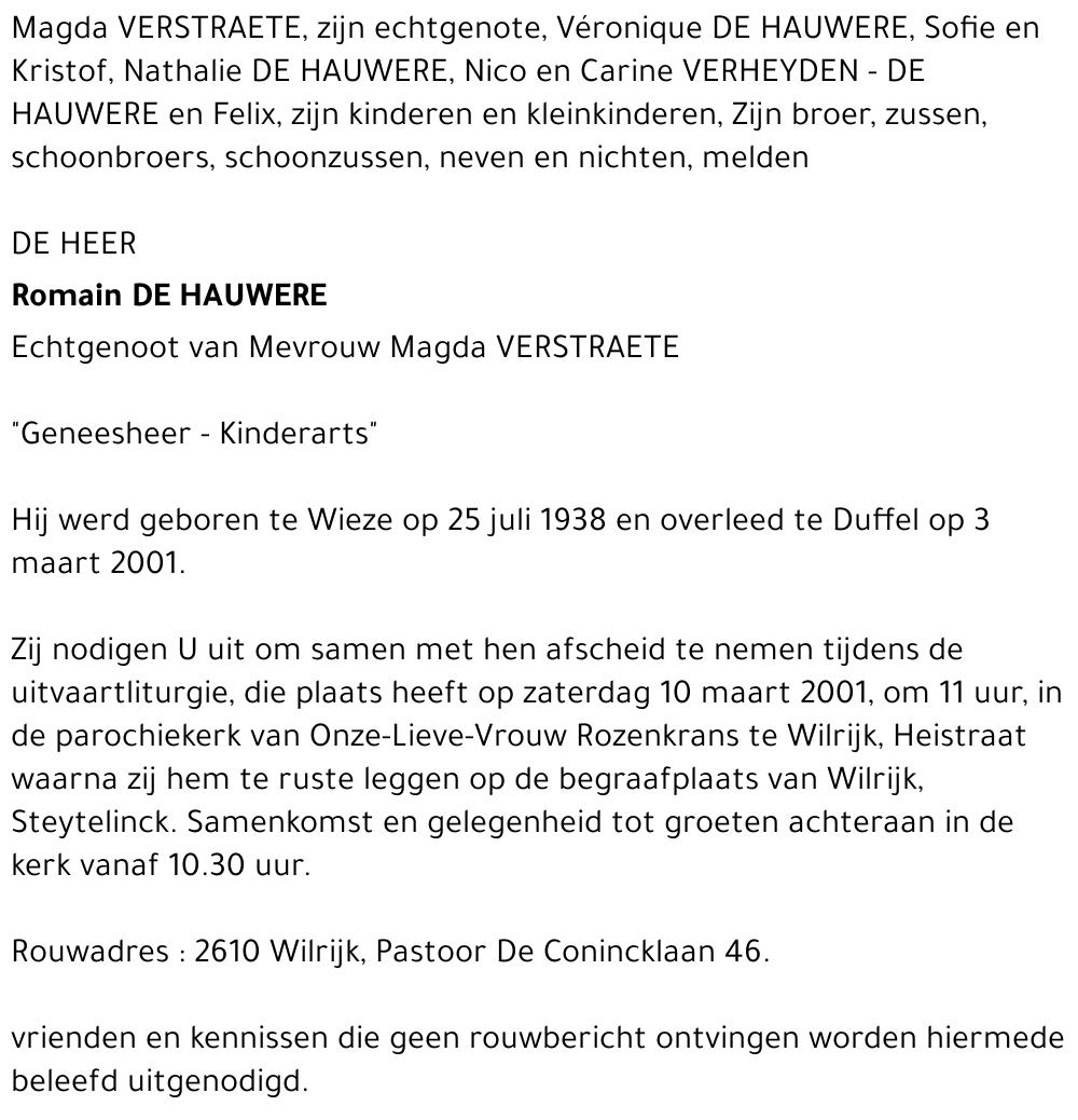  de hauwere