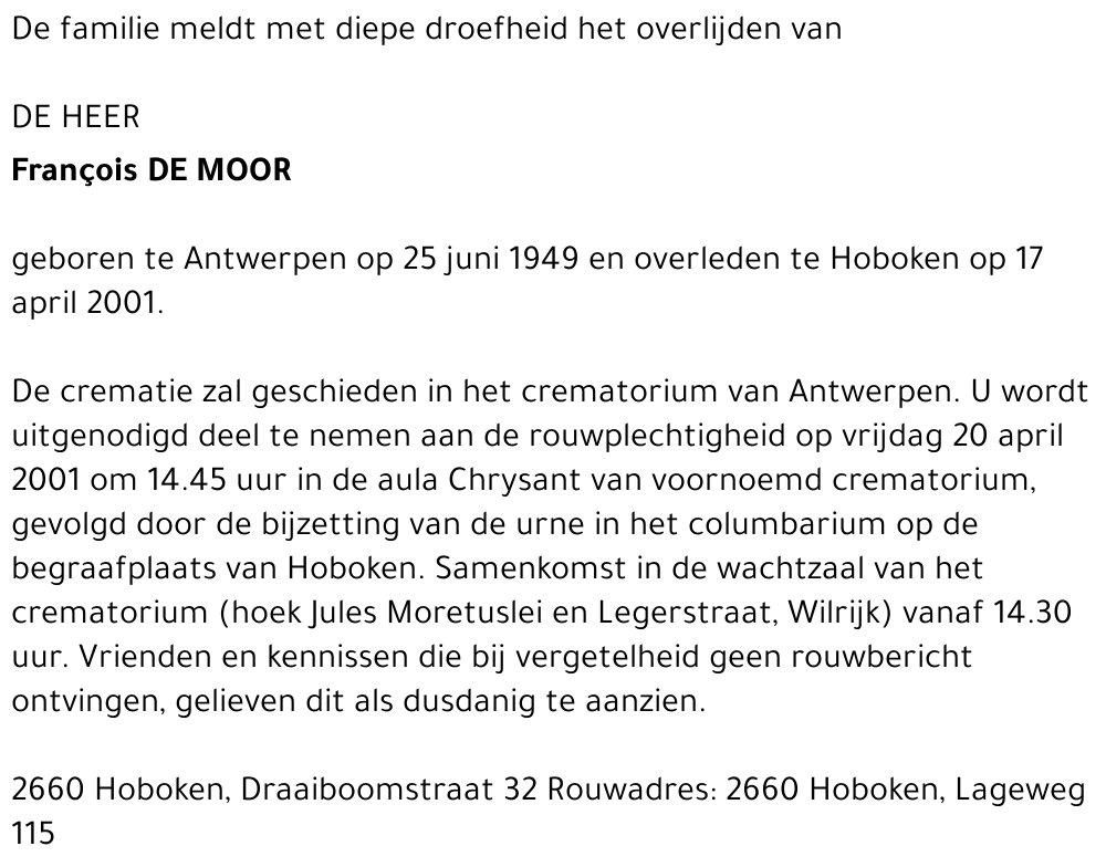  DE MOOR