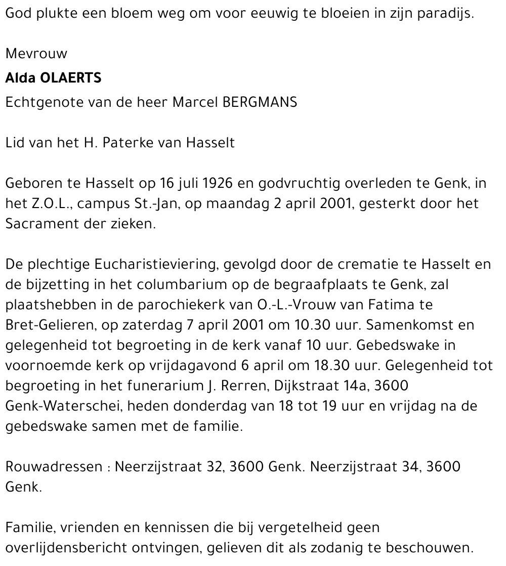  OLAERTS