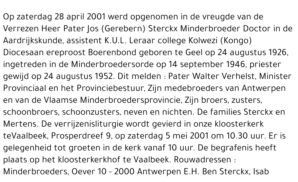  STERCKX
