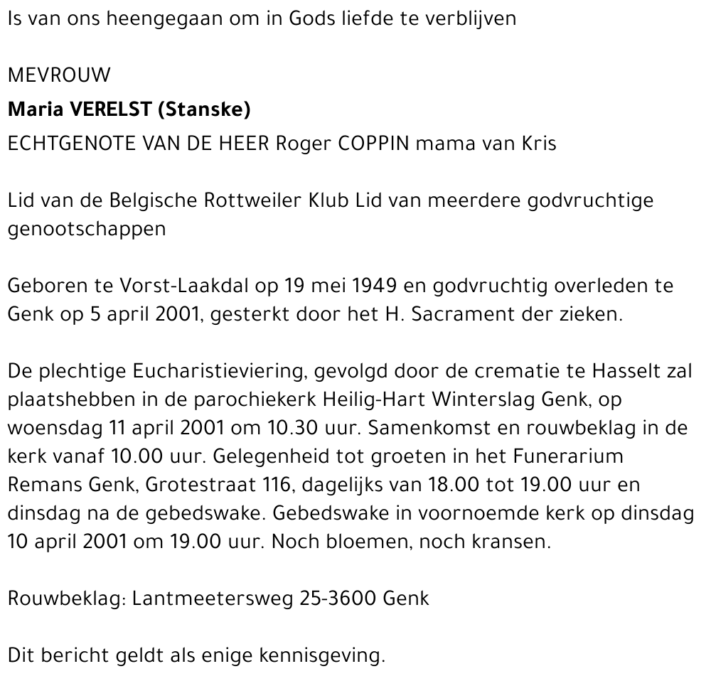  VERELST