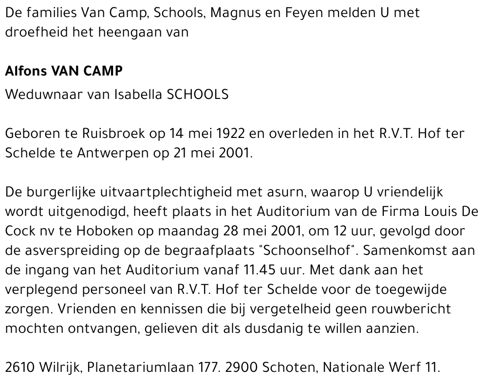Alfons Van Camp