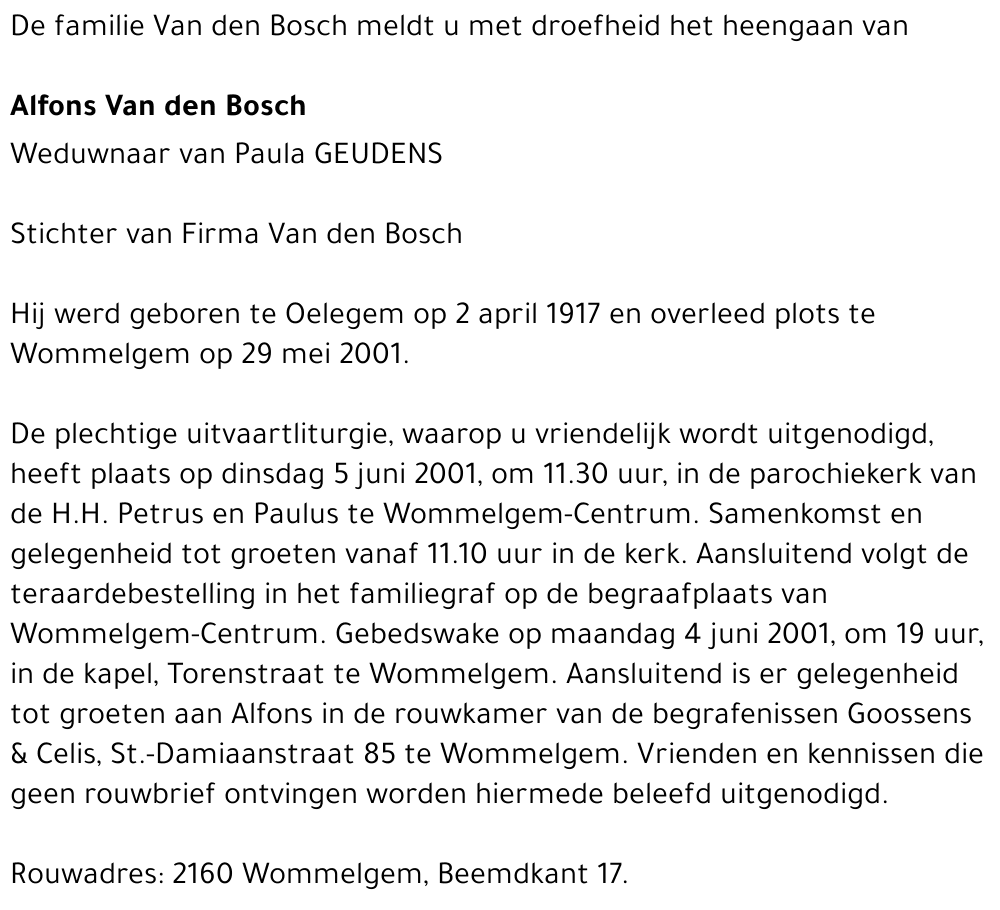 Alfons Van den Bosch