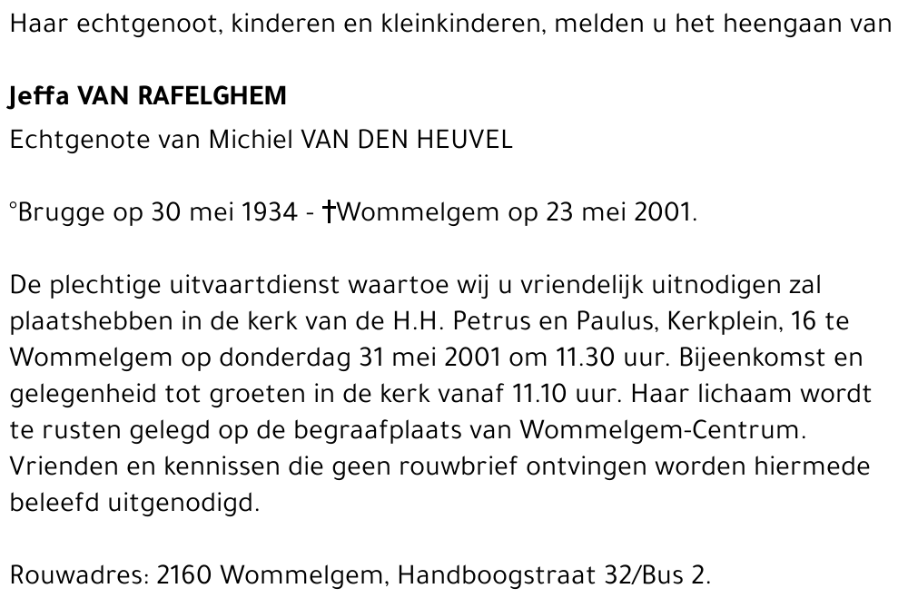 JEFFA VAN RAFELGHEM