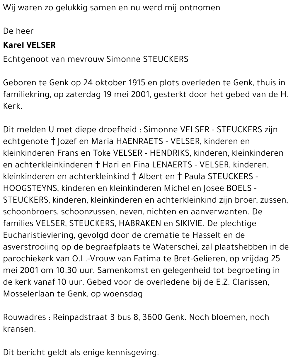 Karel VELSER