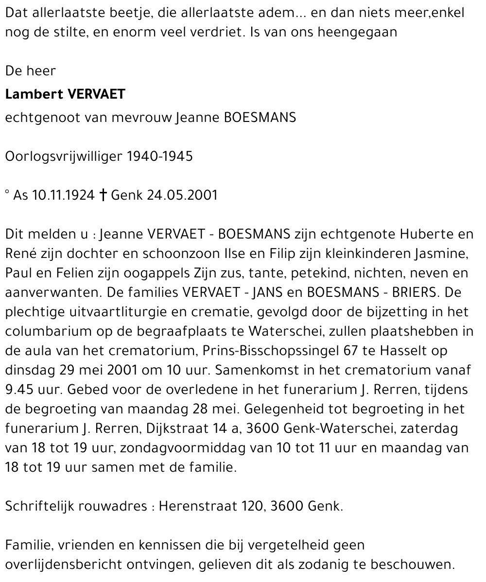 Lambert VERVAET