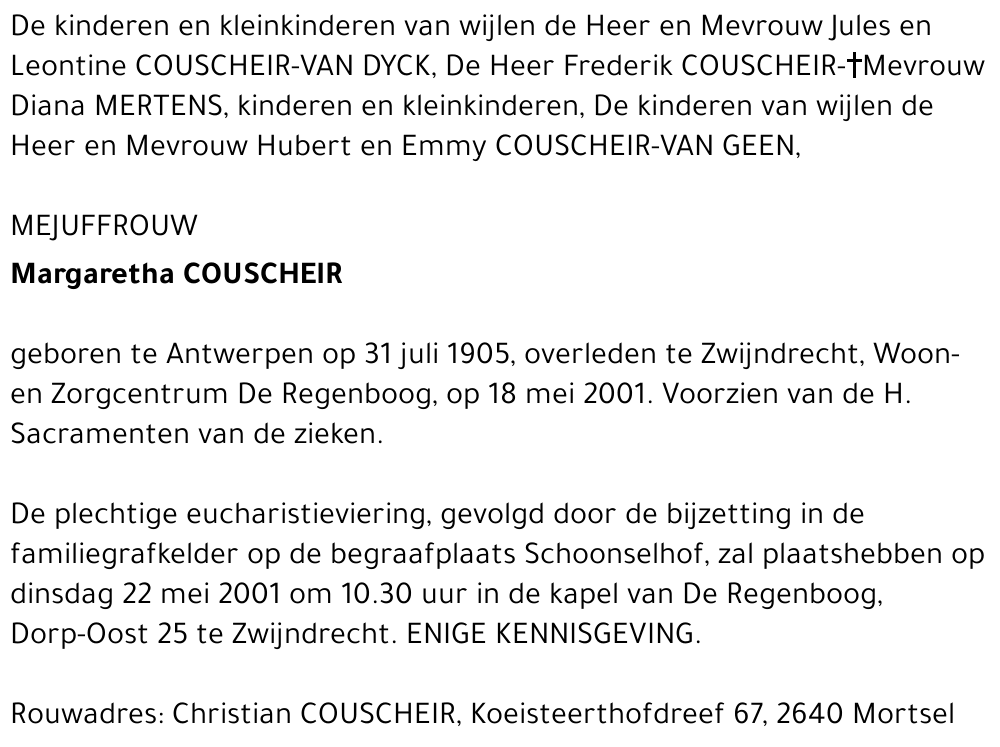 Margaretha COUSCHEIR