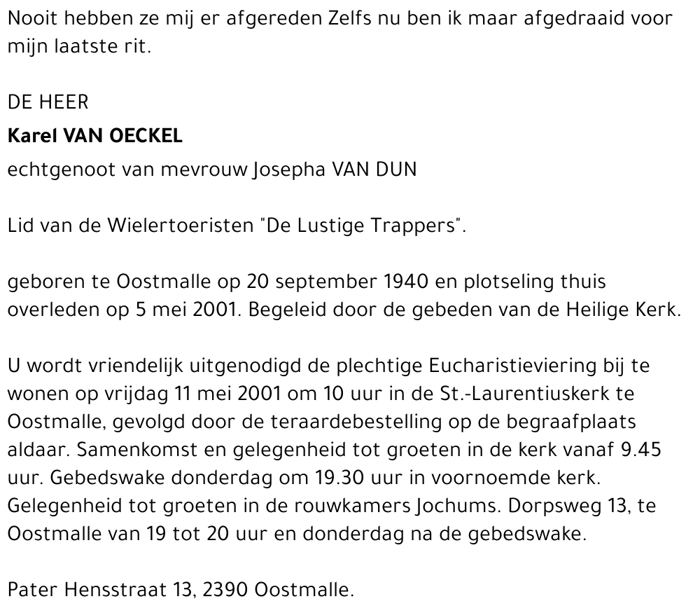  Van Oeckel