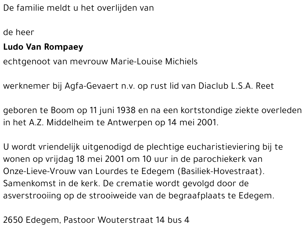  VAN ROMPAEY