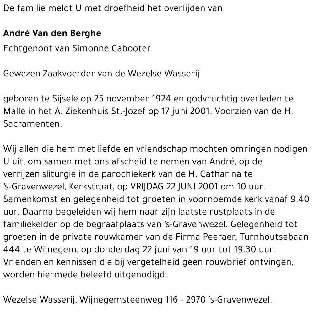 André Van den berghe