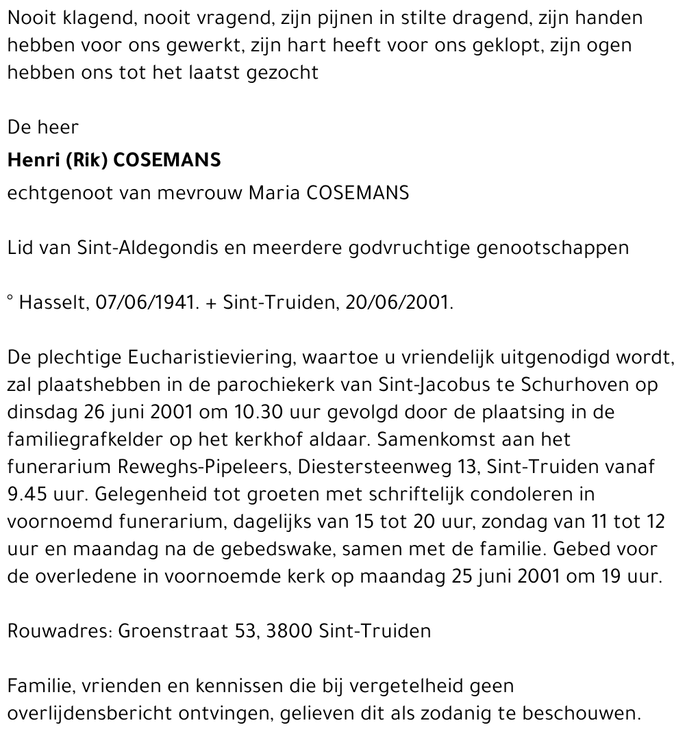 Henri (Rik) COSEMANS