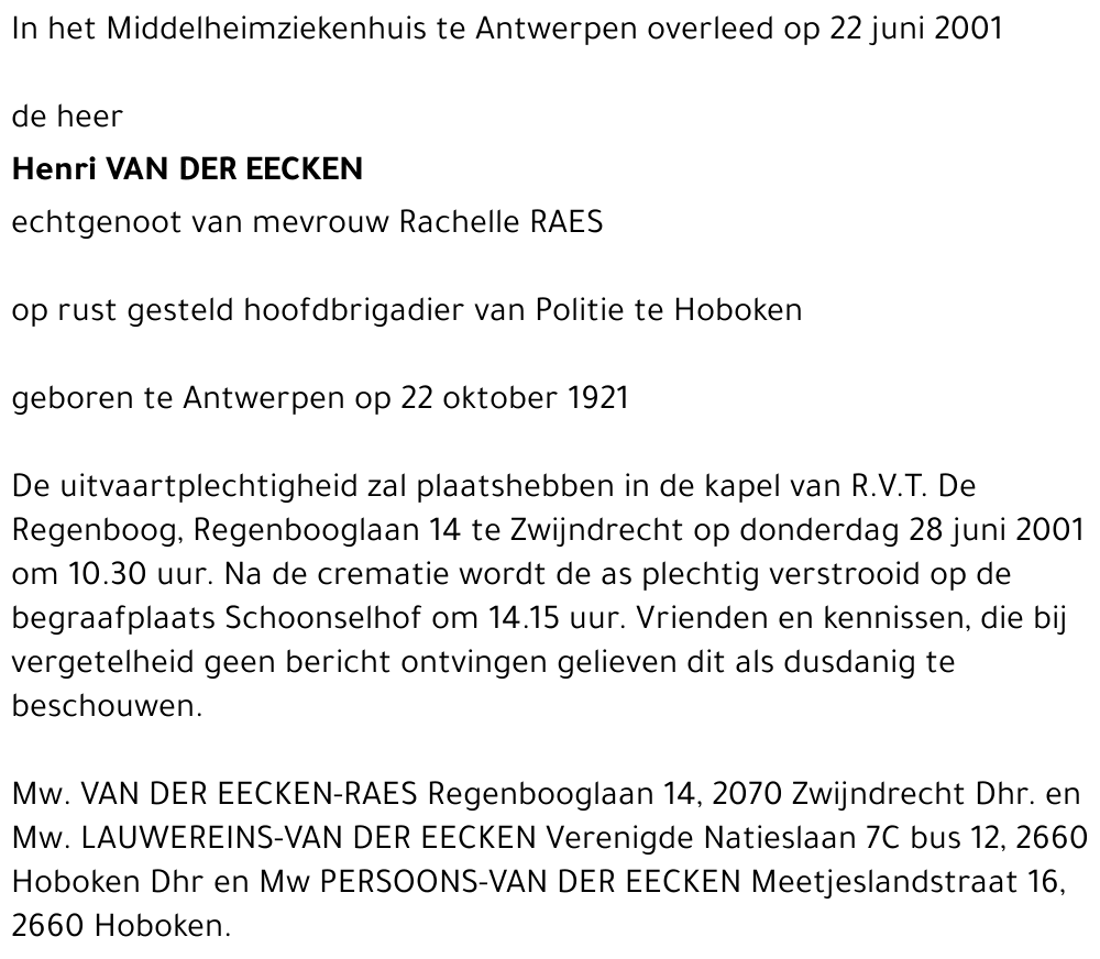 Henri Van Der Eecken