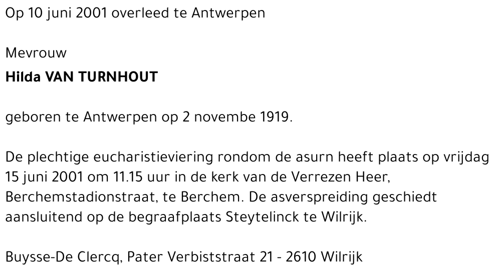 Hilda VAN TURNHOUT