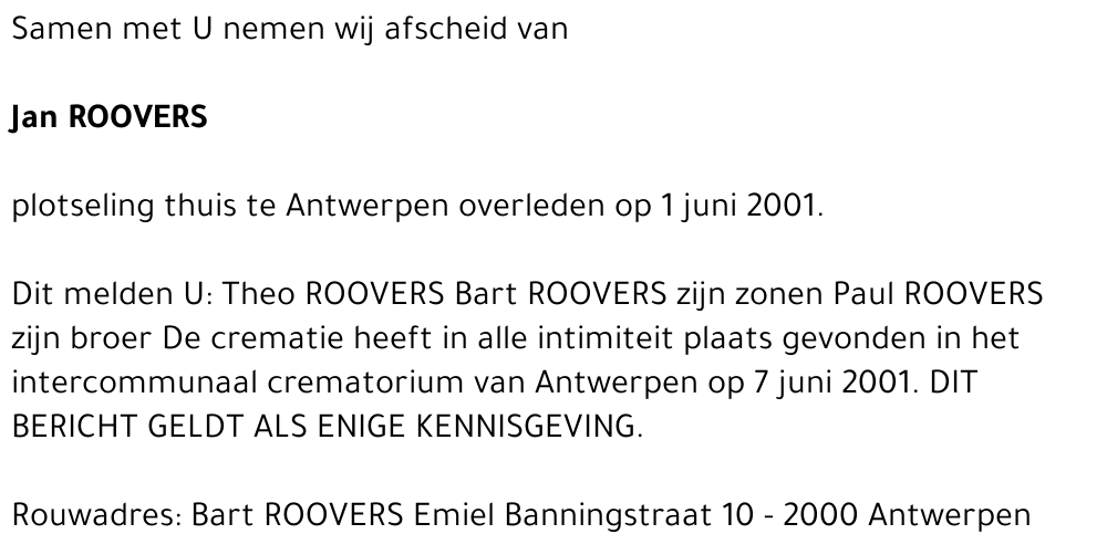 Jan ROOVERS
