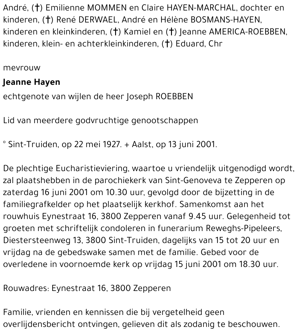 Jeanne HAYEN