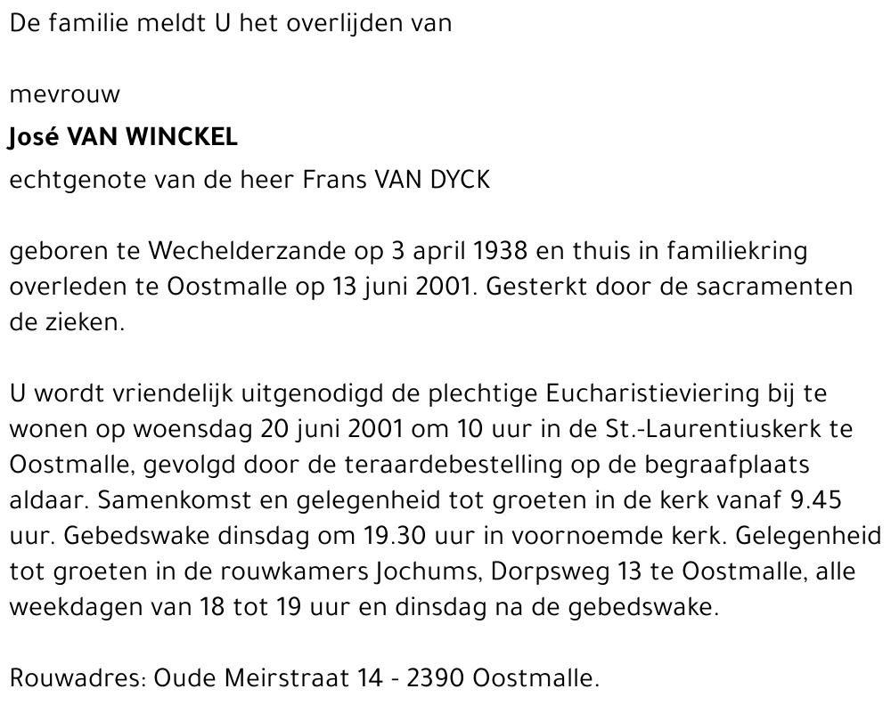 JOSÉ VAN WINCKEL