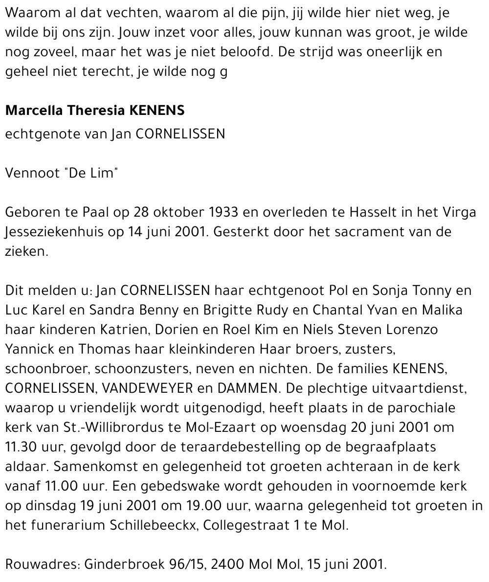 MARCELLA THERESIA KENENS