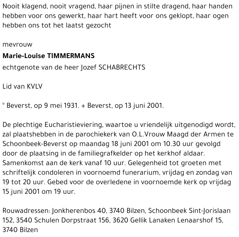 Marie-Louise TIMMERMANS