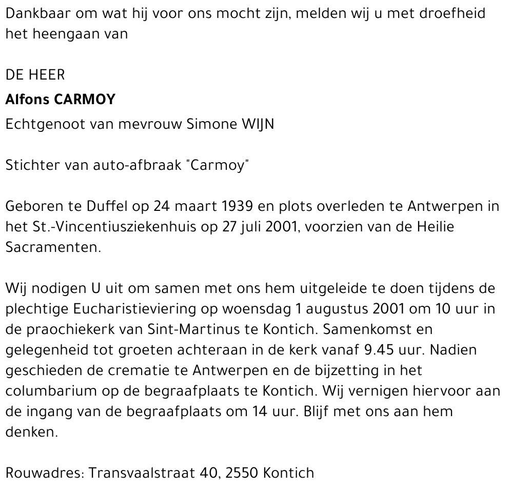 Alfons CARMOY