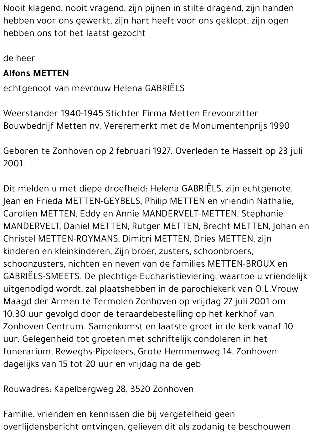 Alfons METTEN