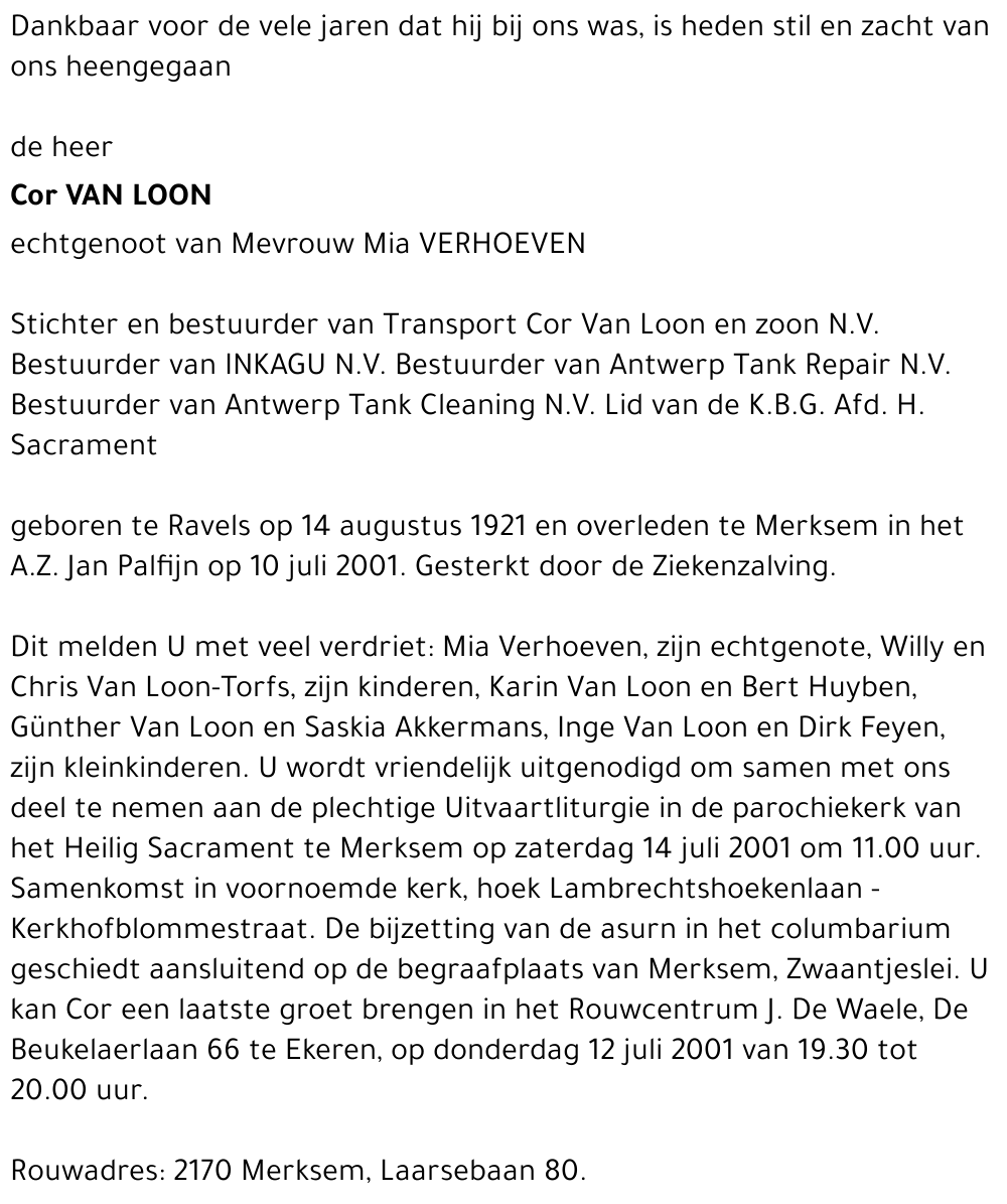 COR VAN LOON