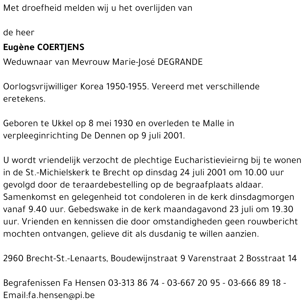EUGENE COERTJENS