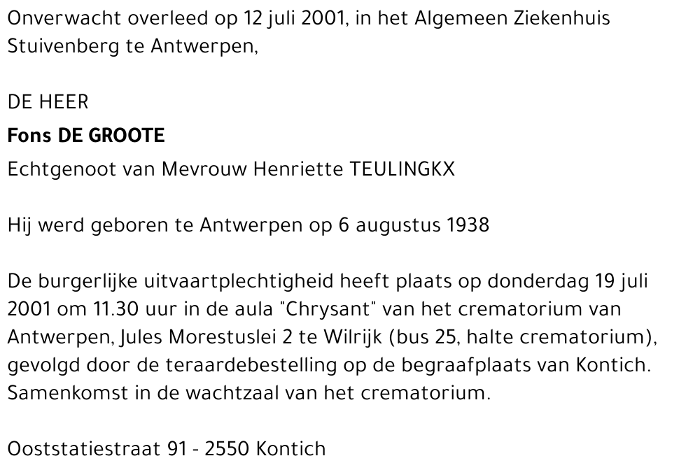 FONS DE GROOTE