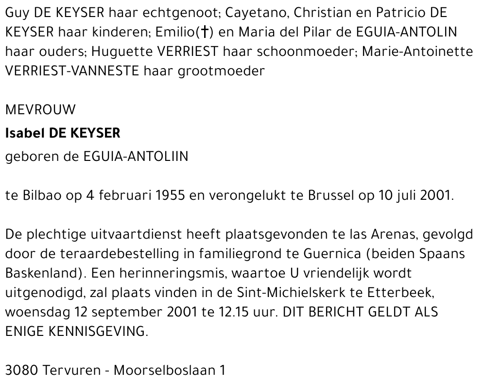 ISABEL DE KEYSER