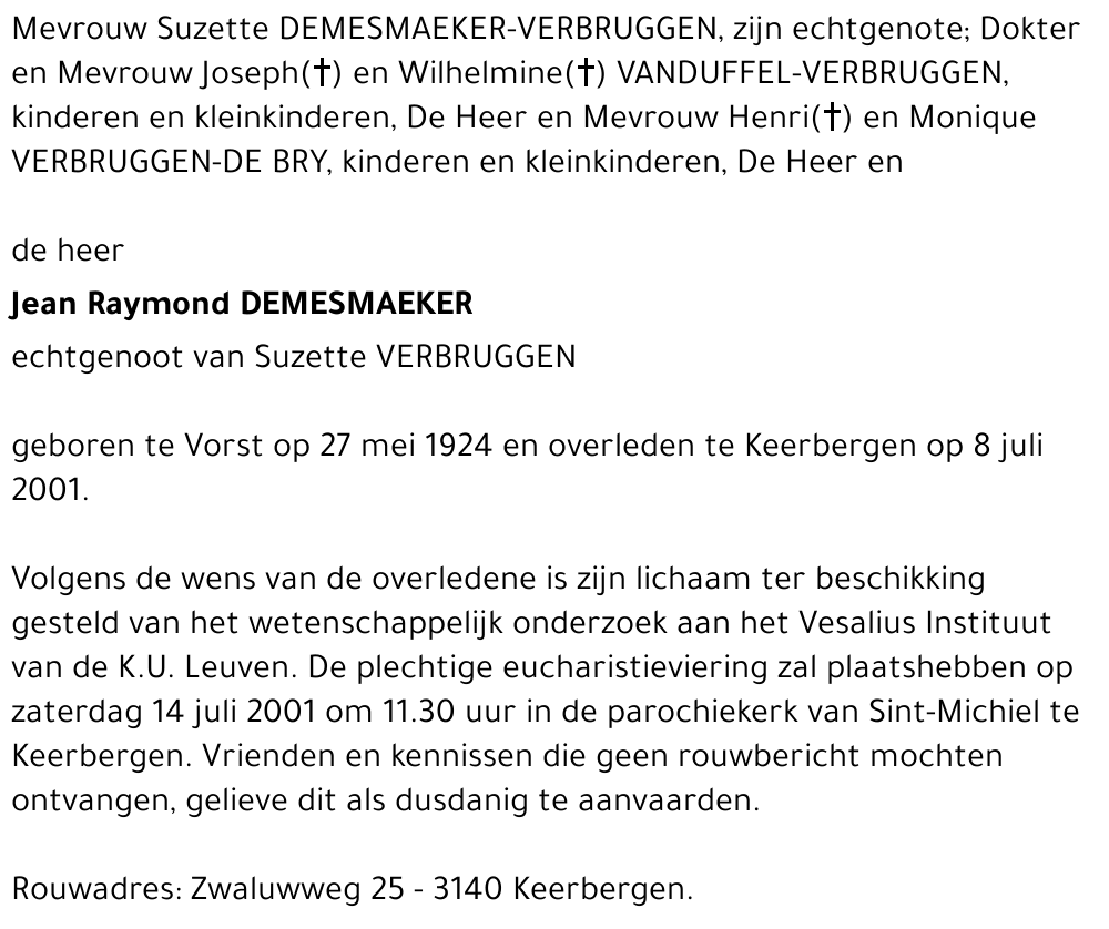 Jean Raymond Demesmaeker