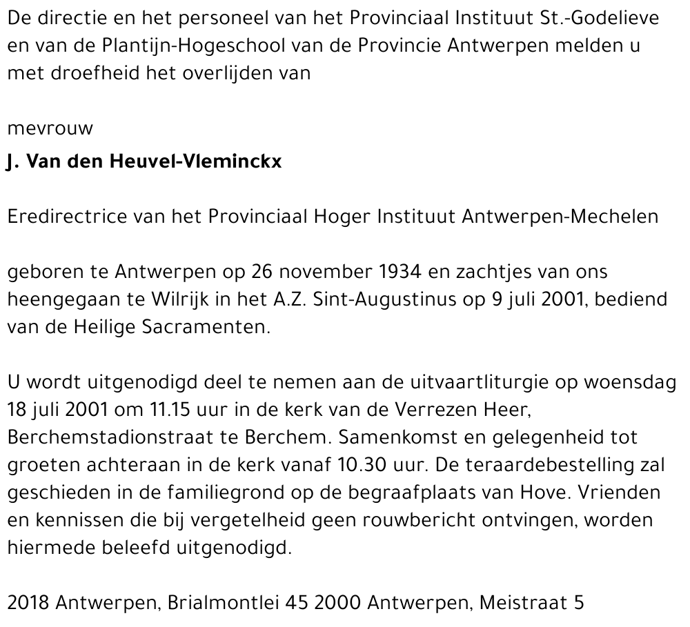 Jeanne Van den Heuvel