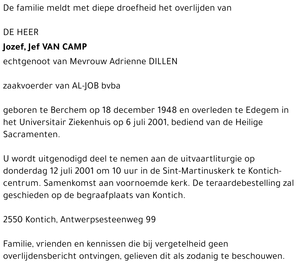 Jef VAN CAMP