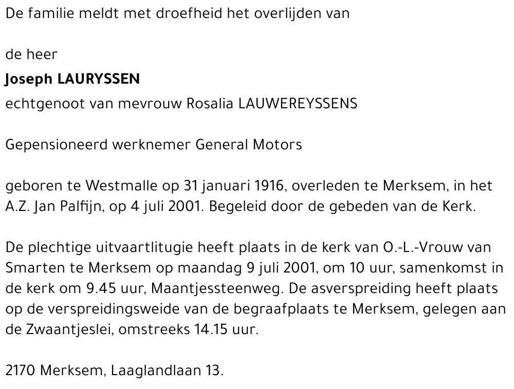 JOSEPH LAURYSSEN