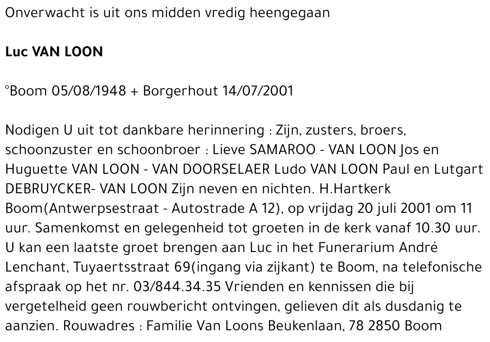 LUC VAN LOON