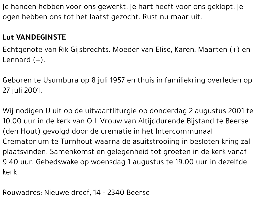 Lut Vandeginste