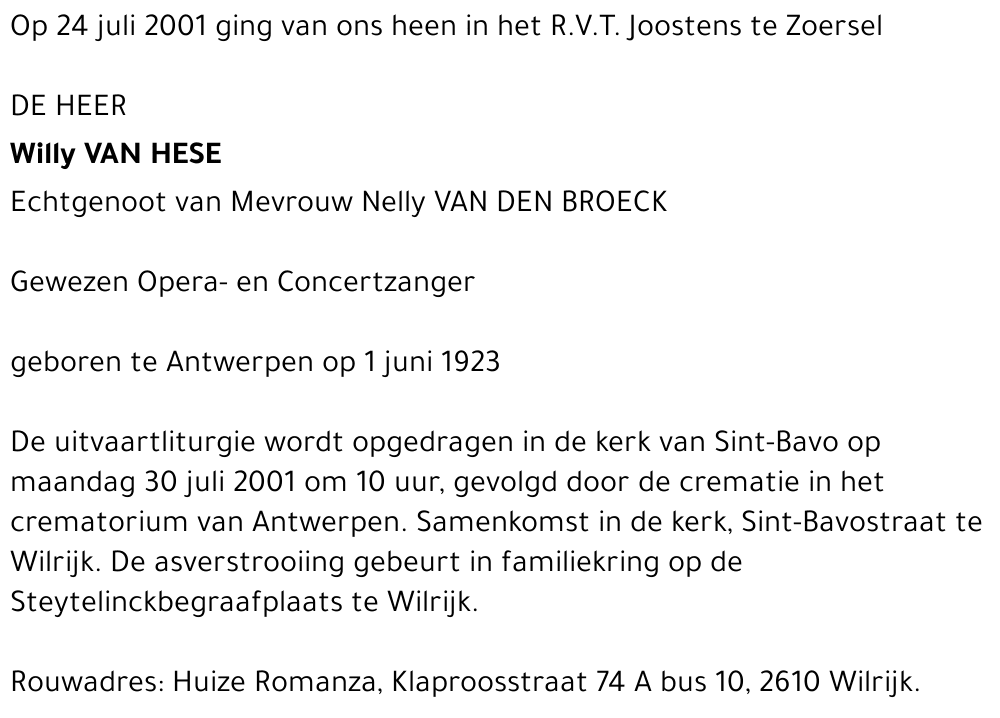 Willy Van Hese