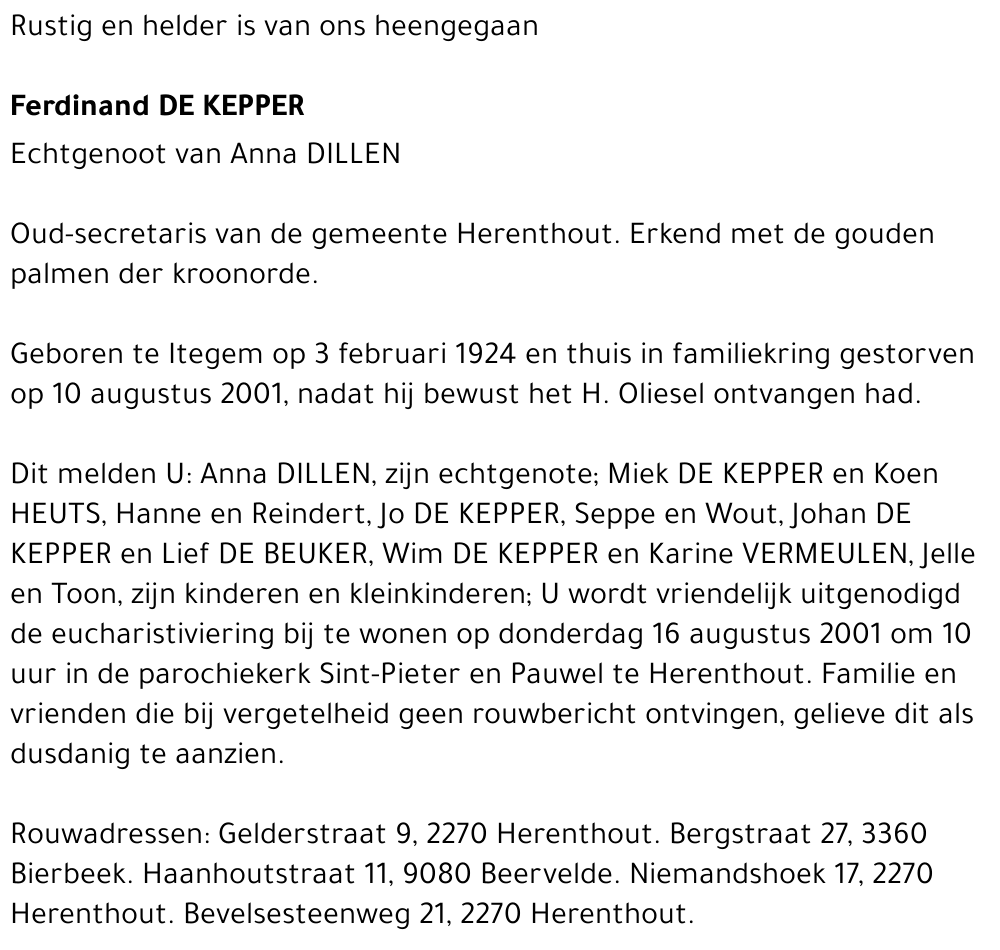 Ferdinand DE KLEPPER