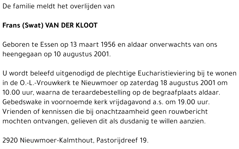Frans van der Kloot