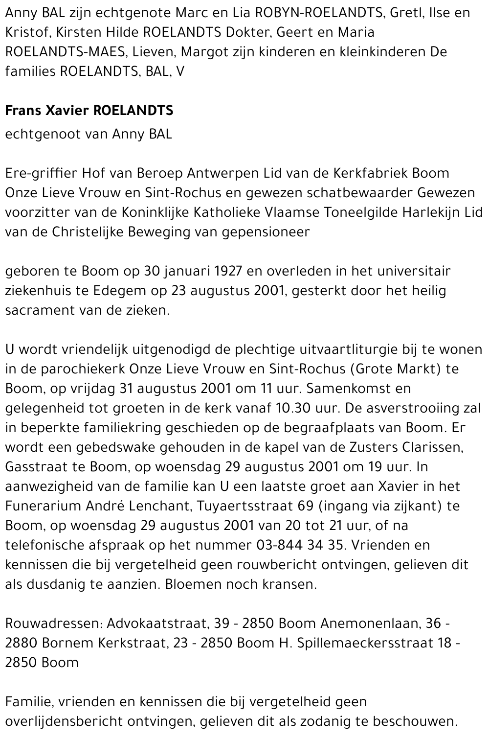 Frans Xavier Roelandts