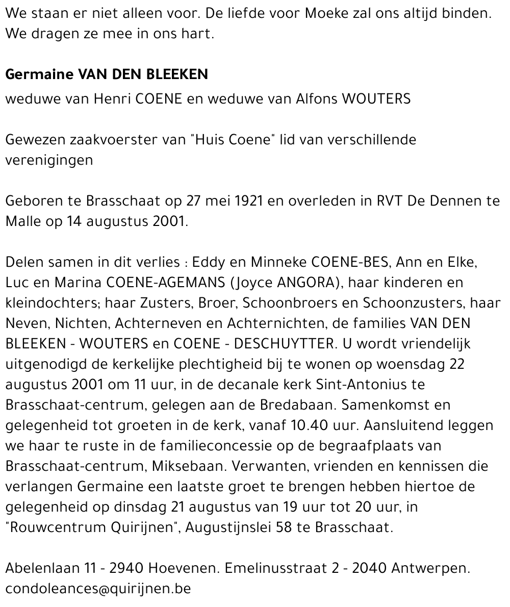 Germaine Van den Bleeken