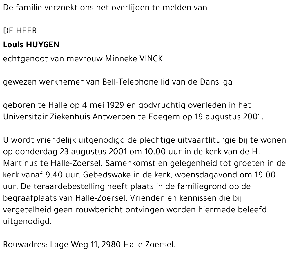 LOUIS HUYGEN