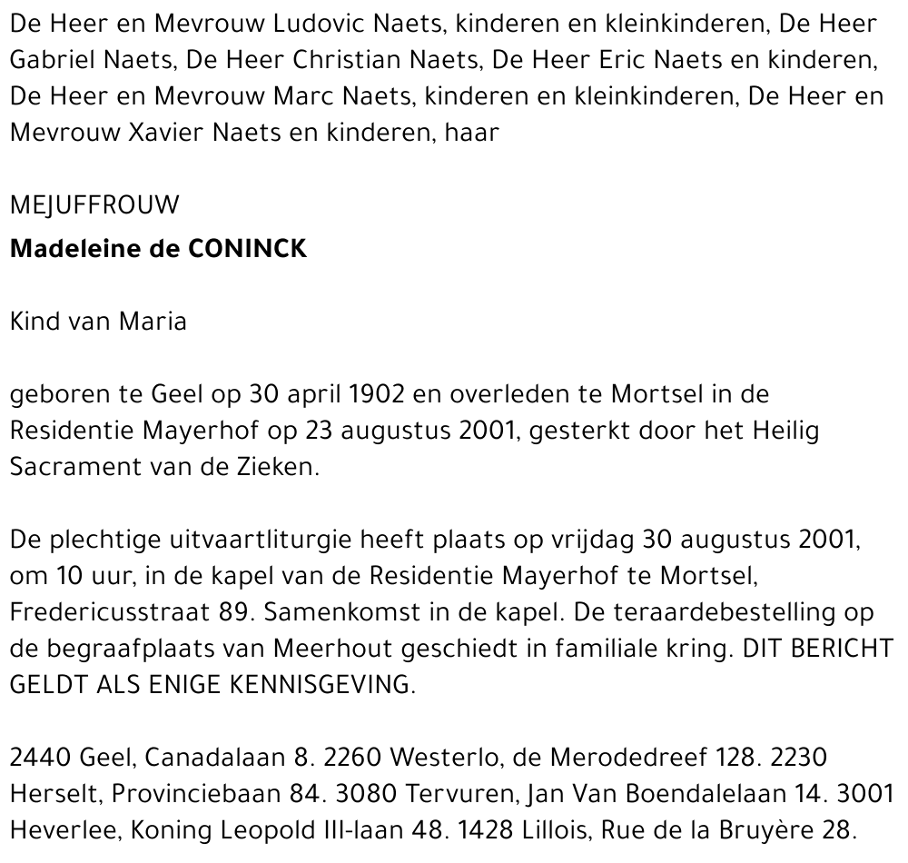 Madeleine de Coninck