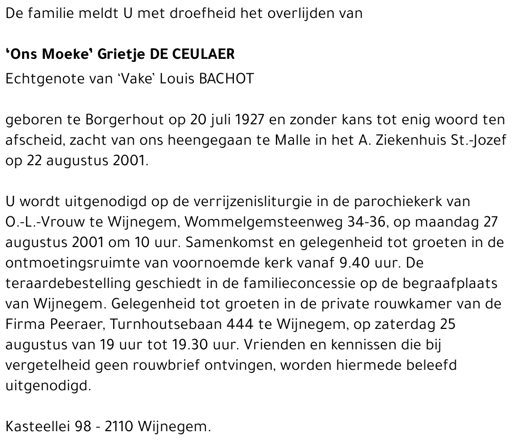 Margaretha DE CEULAER