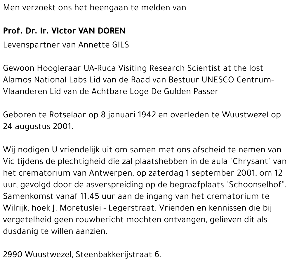 VICTOR VAN DOREN