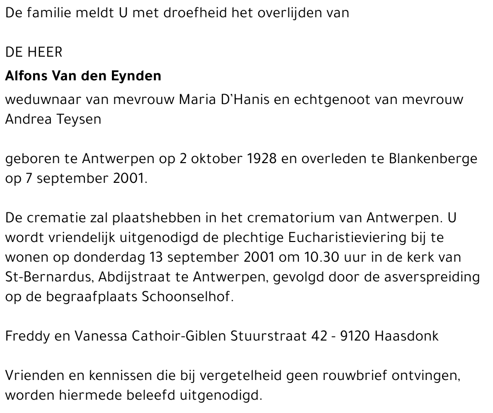 Alfons Van den Eynden