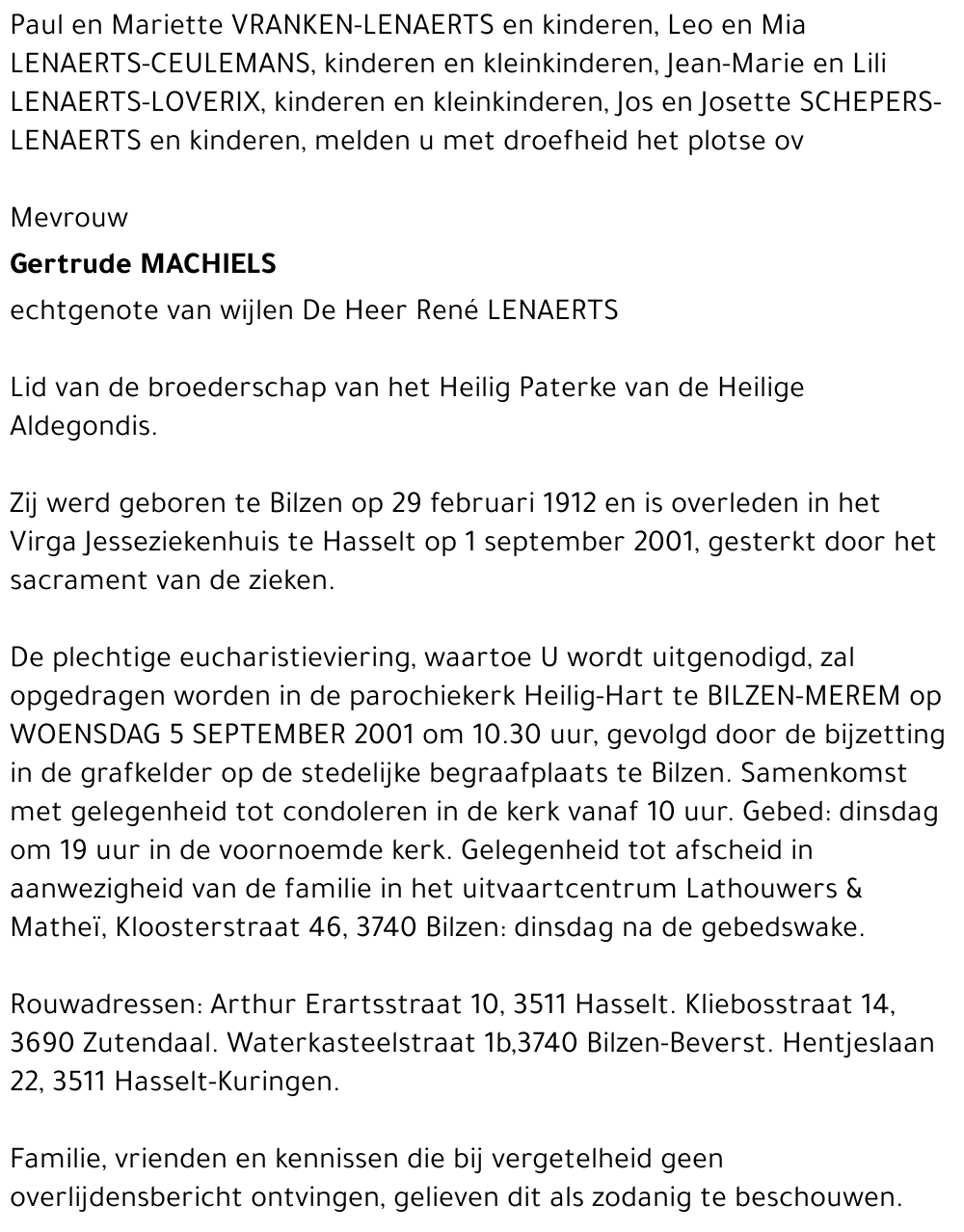 Gertrude MACHIELS