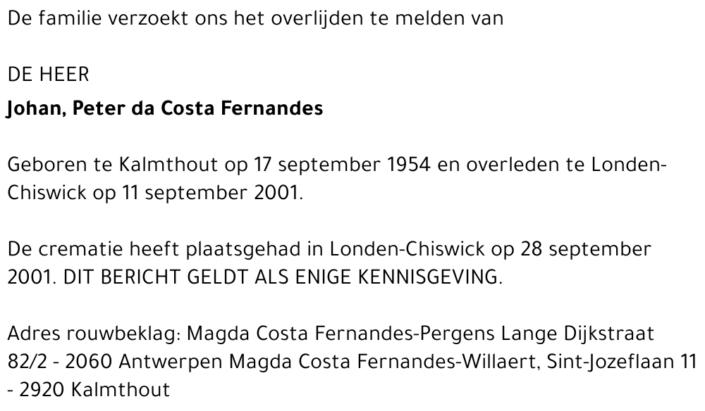 Johan Peter da Costa Fernandes