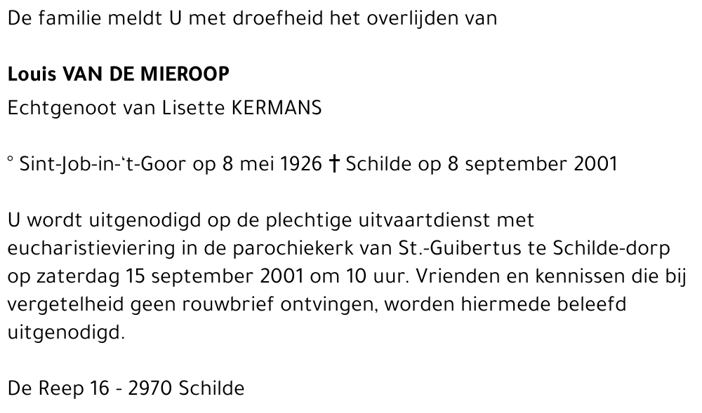 Louis VAN DE MIEROOP