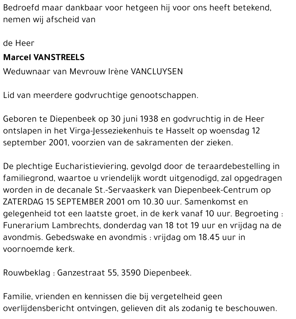 Marcel VANSTREELS