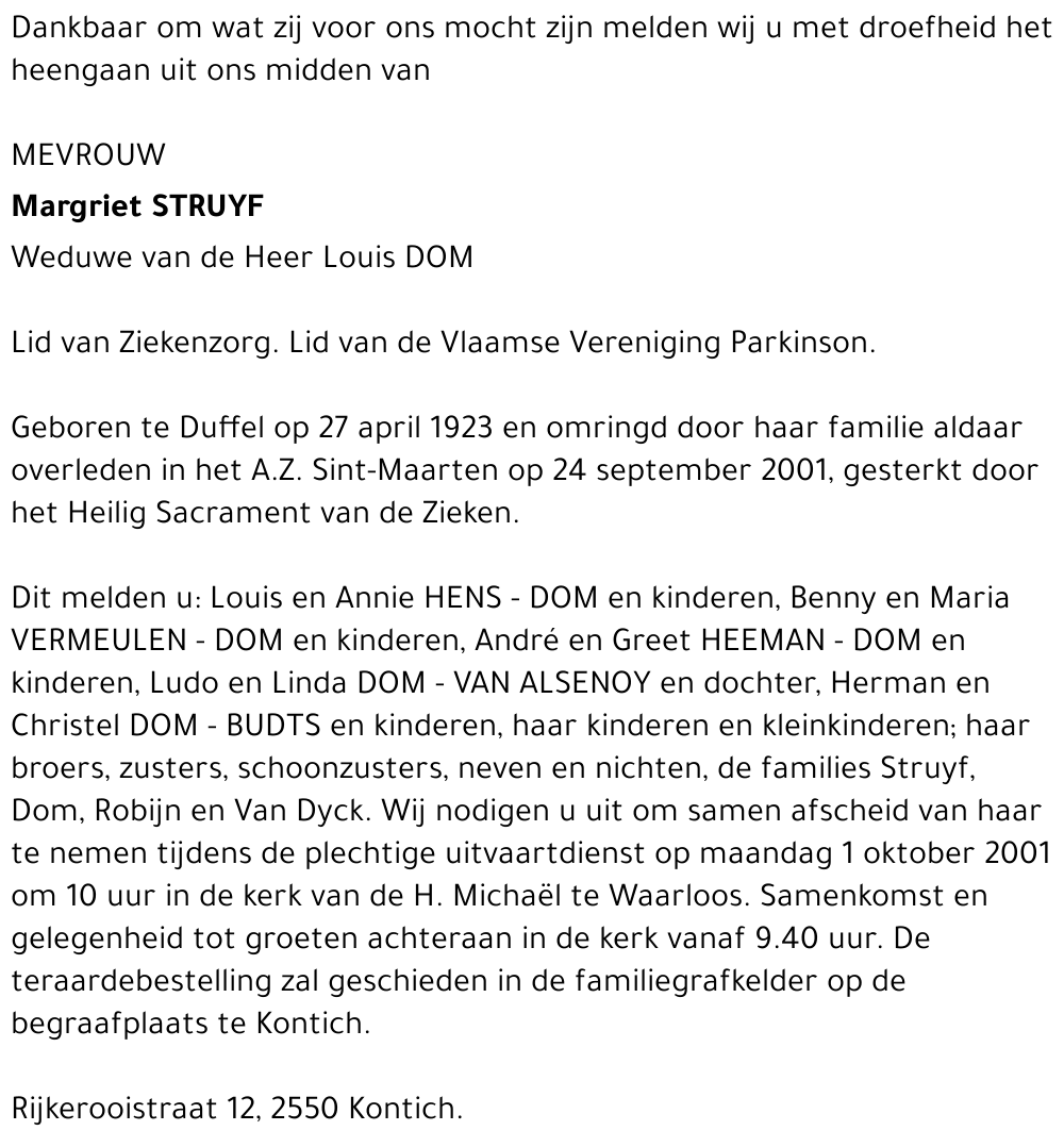 Margriet STRUYF