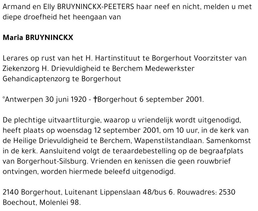 MARIA BRUYNINCKX